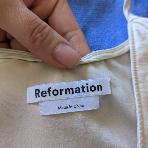 Reformation Tank 100% Silk Teddy Tank Top Cami Ivory Small - Picture 5 of 6